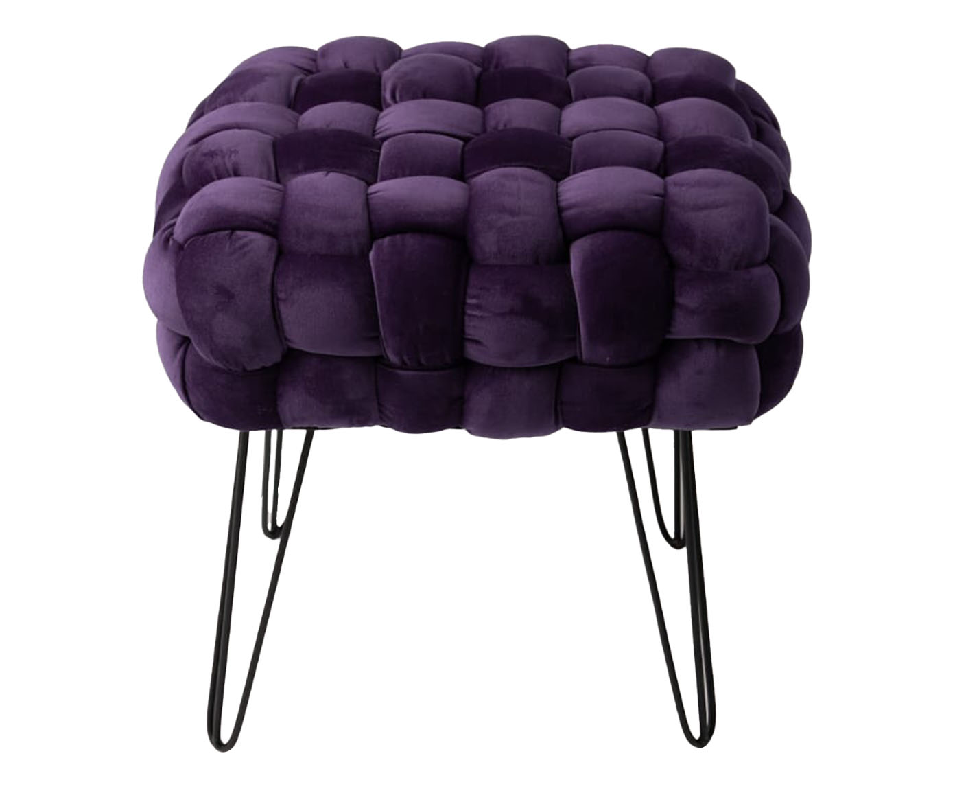 Puff em Veludo Maxi Tricot Roxo - image 1