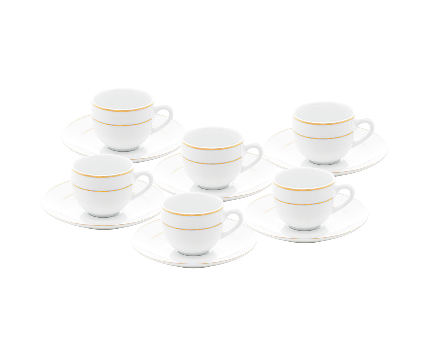 Jogo de X&iacute;caras para Caf&eacute; com Fio Dourado M&ocirc;naco - image 1