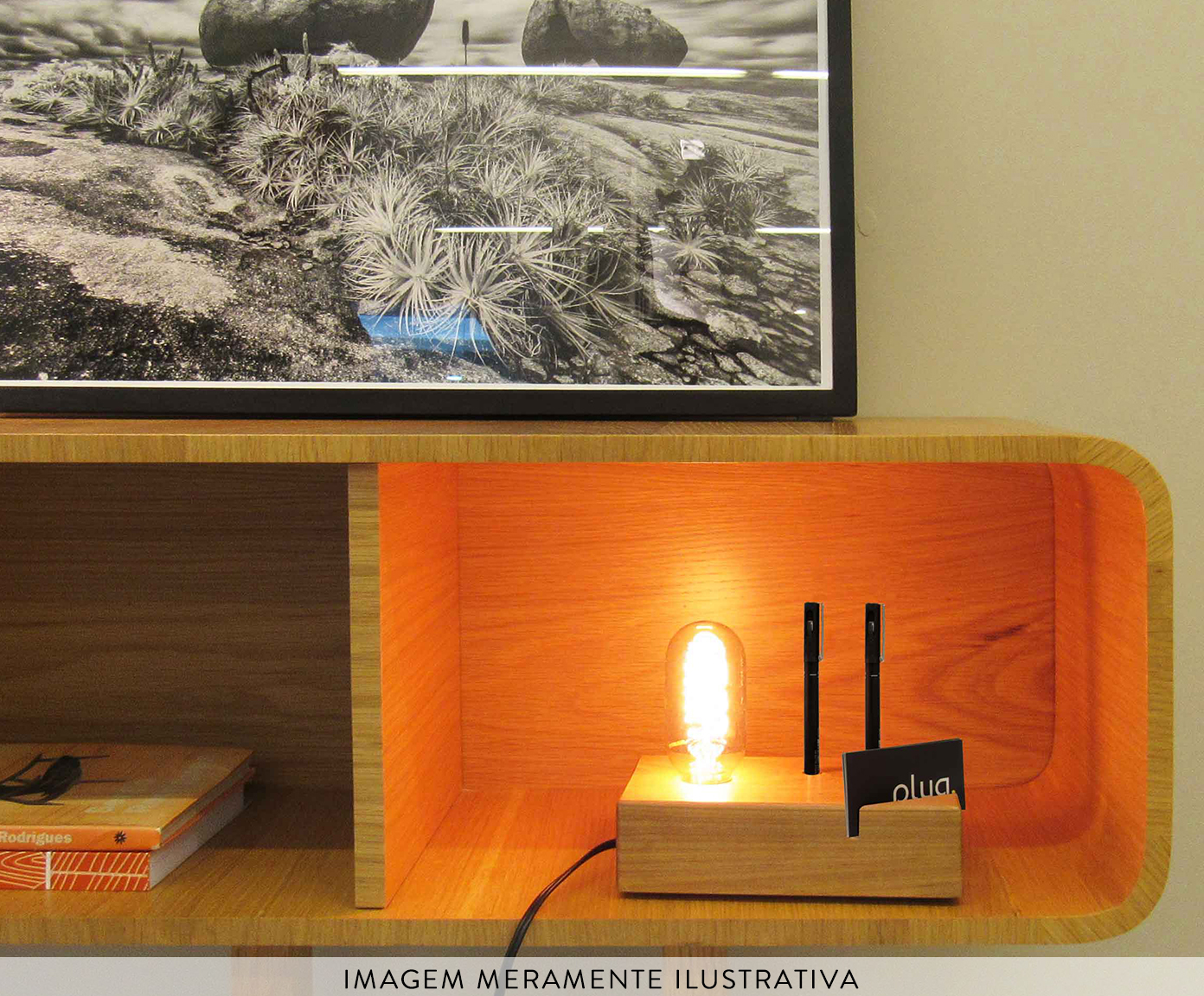 Lumin&aacute;ria Tokinho Jequitib&aacute; Fio Preto Bivolt image number 2