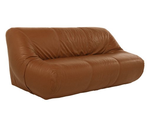Sofa Lina Couro Caramelo M&eacute;dio image number 2