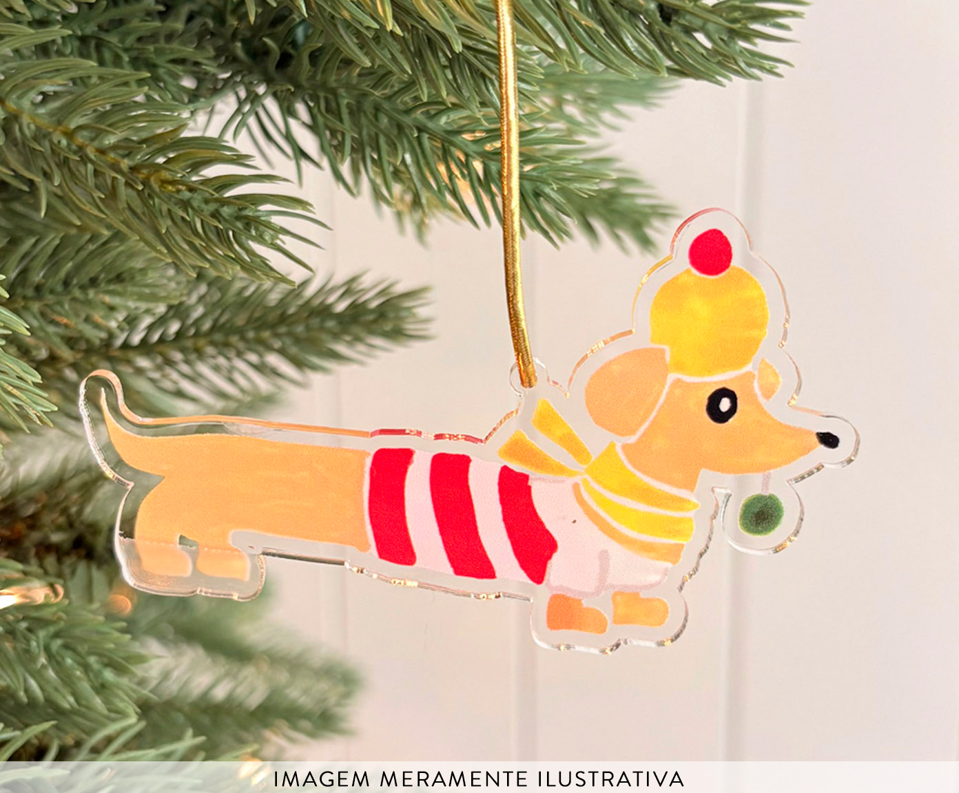 Jogo de Enfeite para &Aacute;rvore de Natal Dog e Guirlanda image number 1