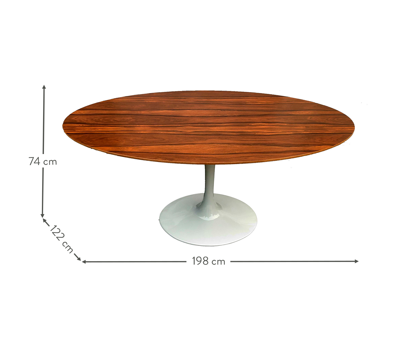Mesa Saarinen Oval Pau Ferro Base Branca image number 2