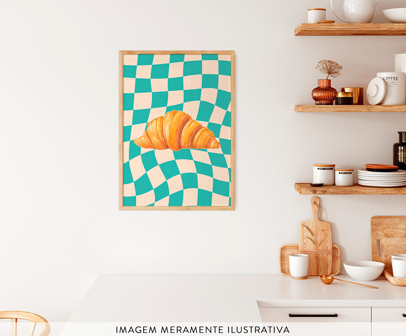 Quadro Croissant com Moldura em Madeira image number 3