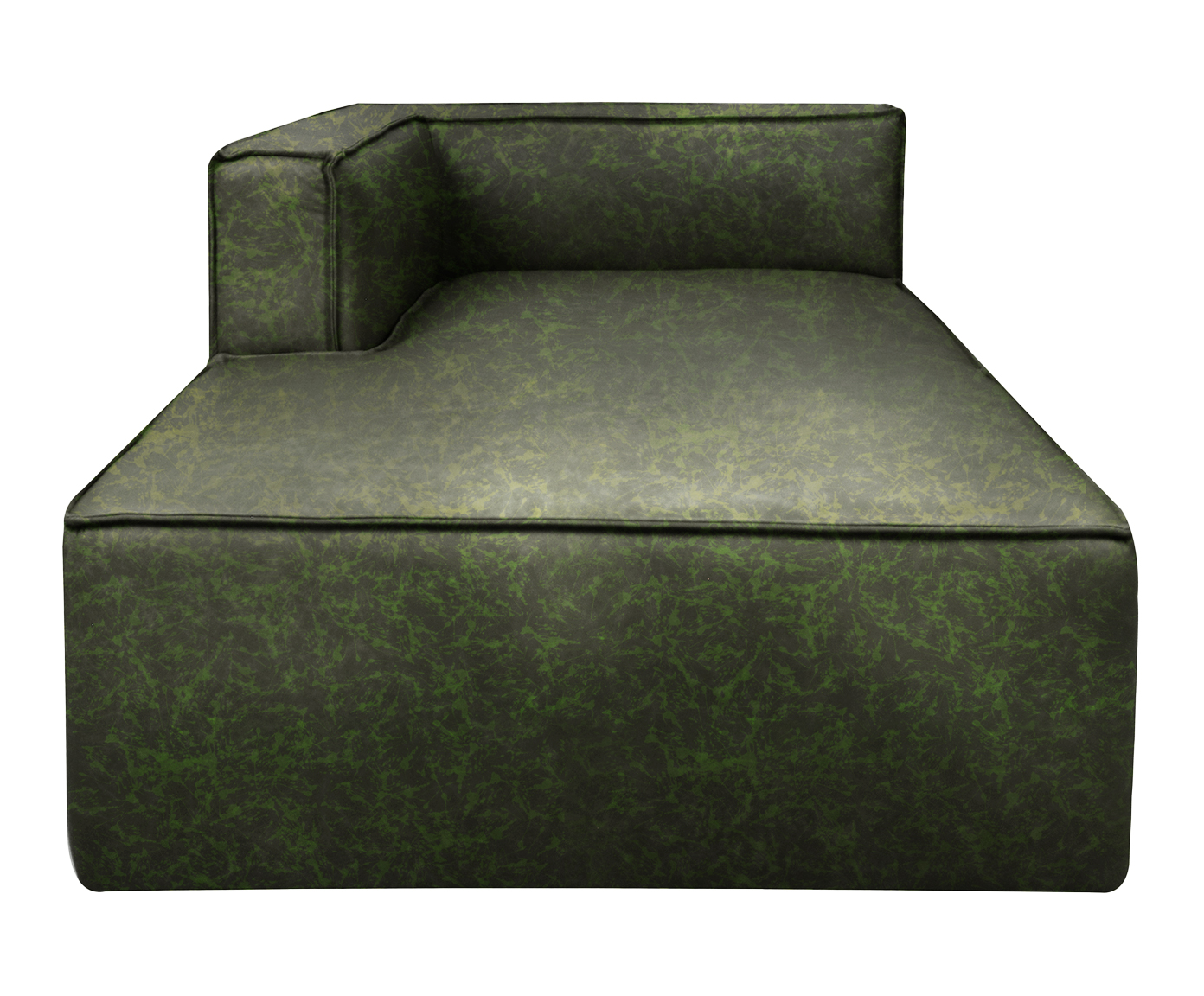 Sof&aacute; M&oacute;dulo Chaise Esquerdo Mensa em Couro Verde - image 0