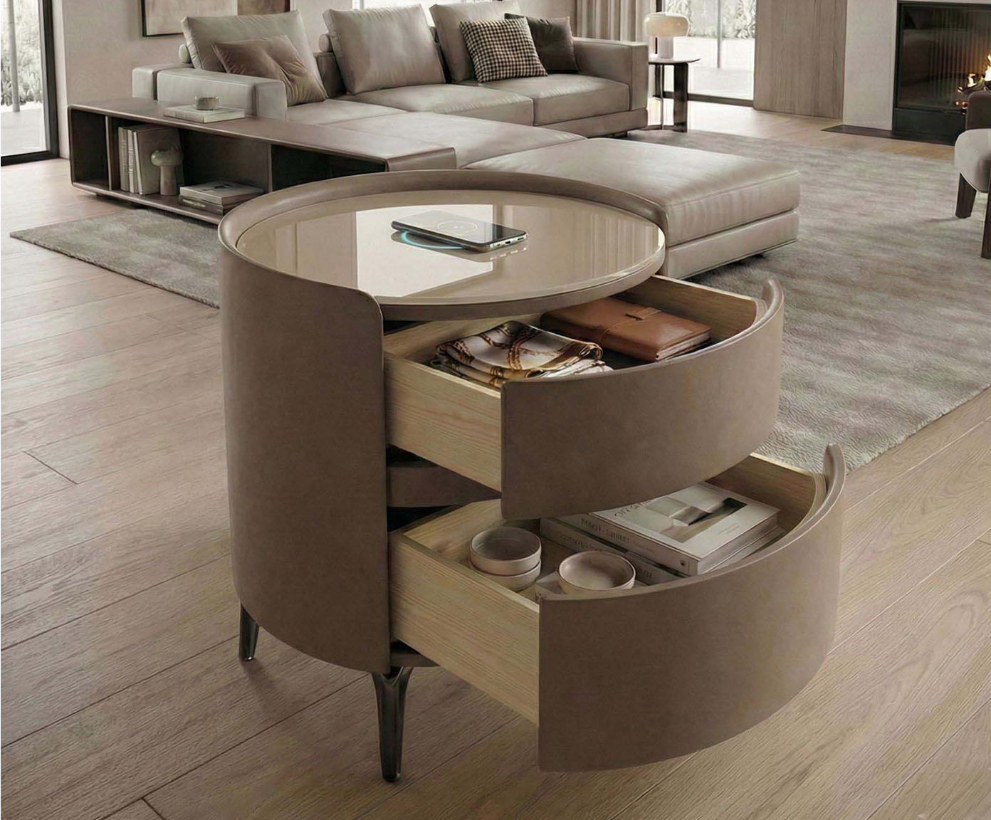 Mesa de Cabeceira Inteligente Smart Illusion Capuccino image number 5