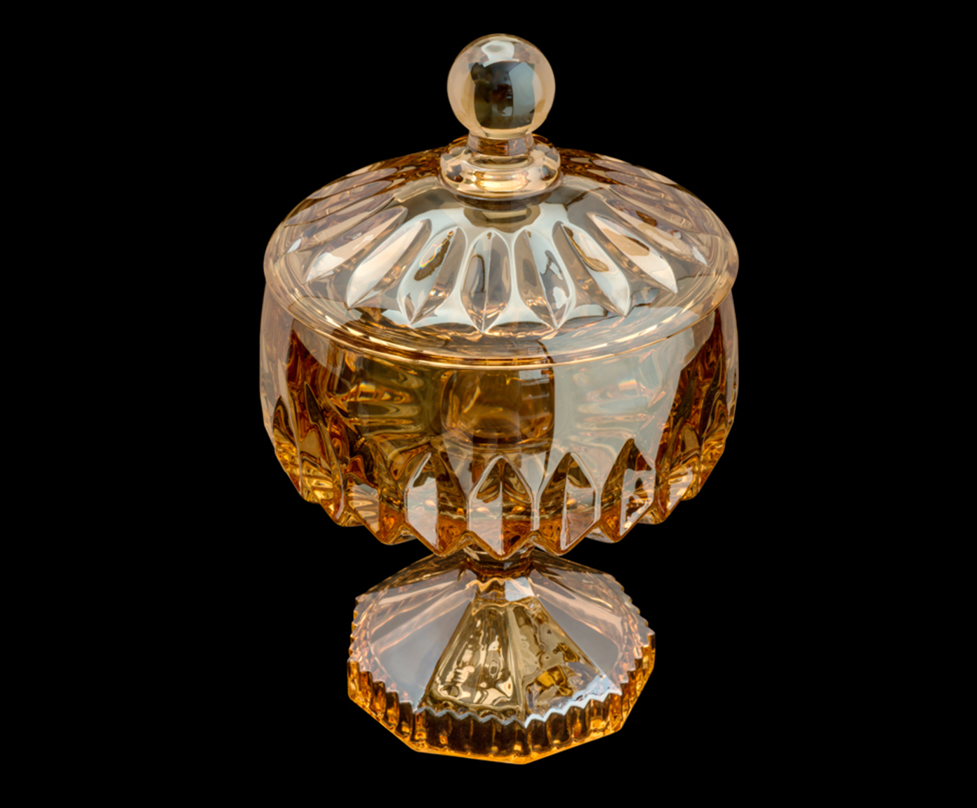 Pote Decorativo em Cristal Louise &Acirc;mbar image number 2