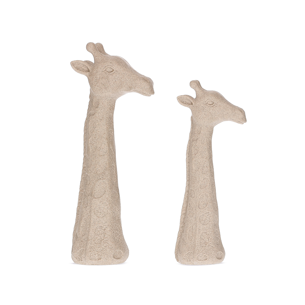 Jogo de Esculturas Girafas Weibenburg Bege - image 0