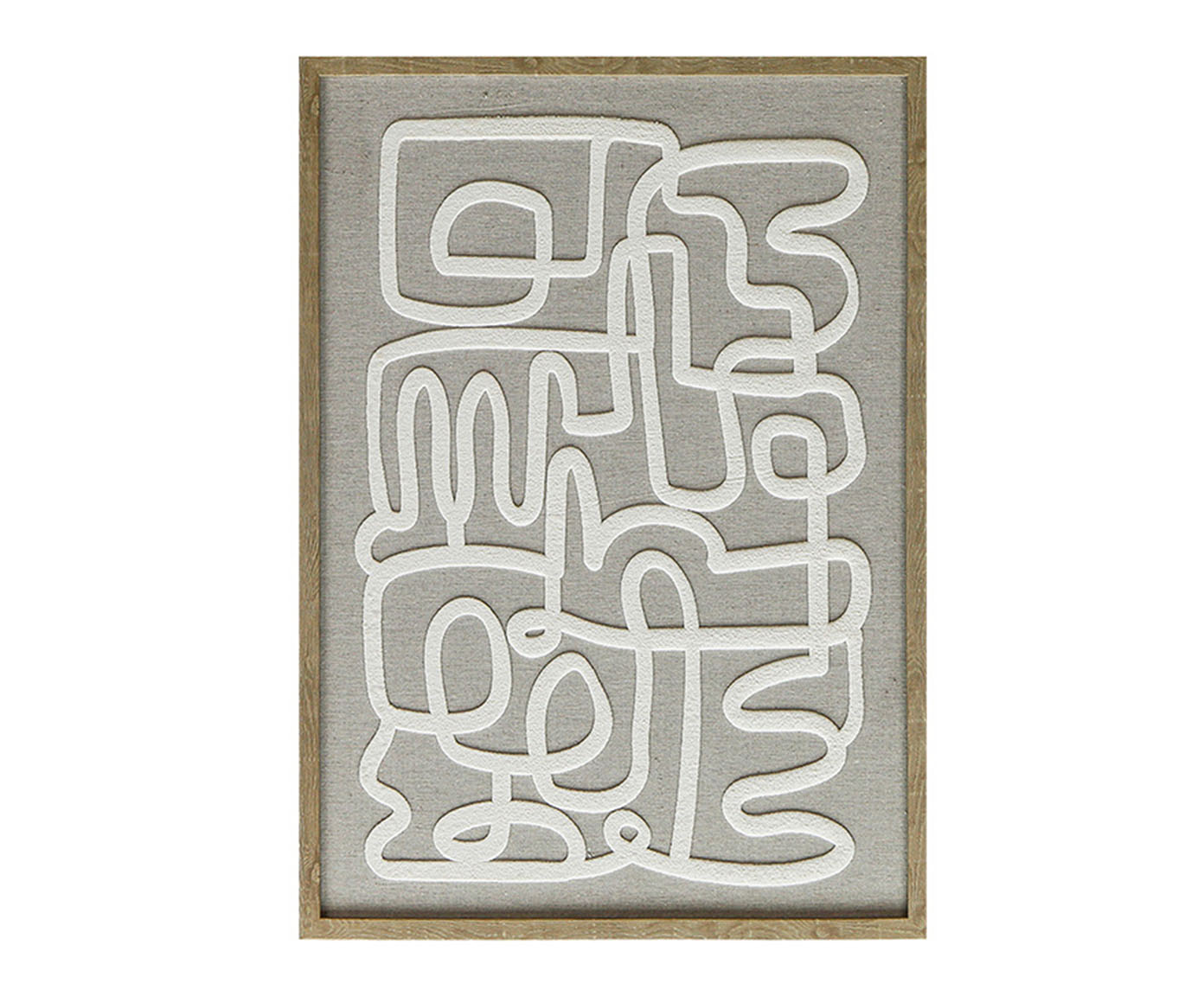 Quadro Decorativo em Linho D&eacute;sordre Cinza e Branco image number 0