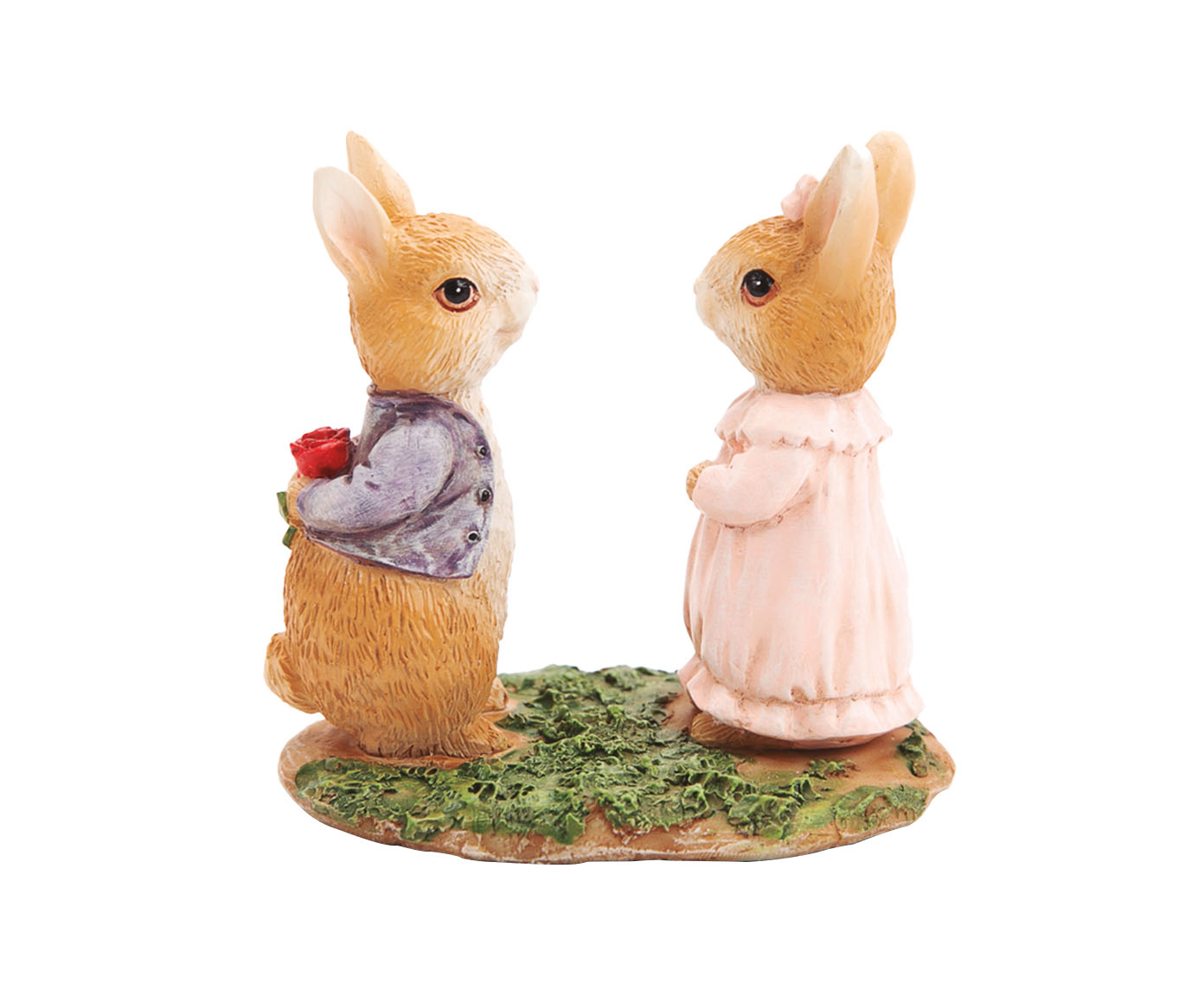 Adorno Casal Coelhos Ternura Colorido image number 0
