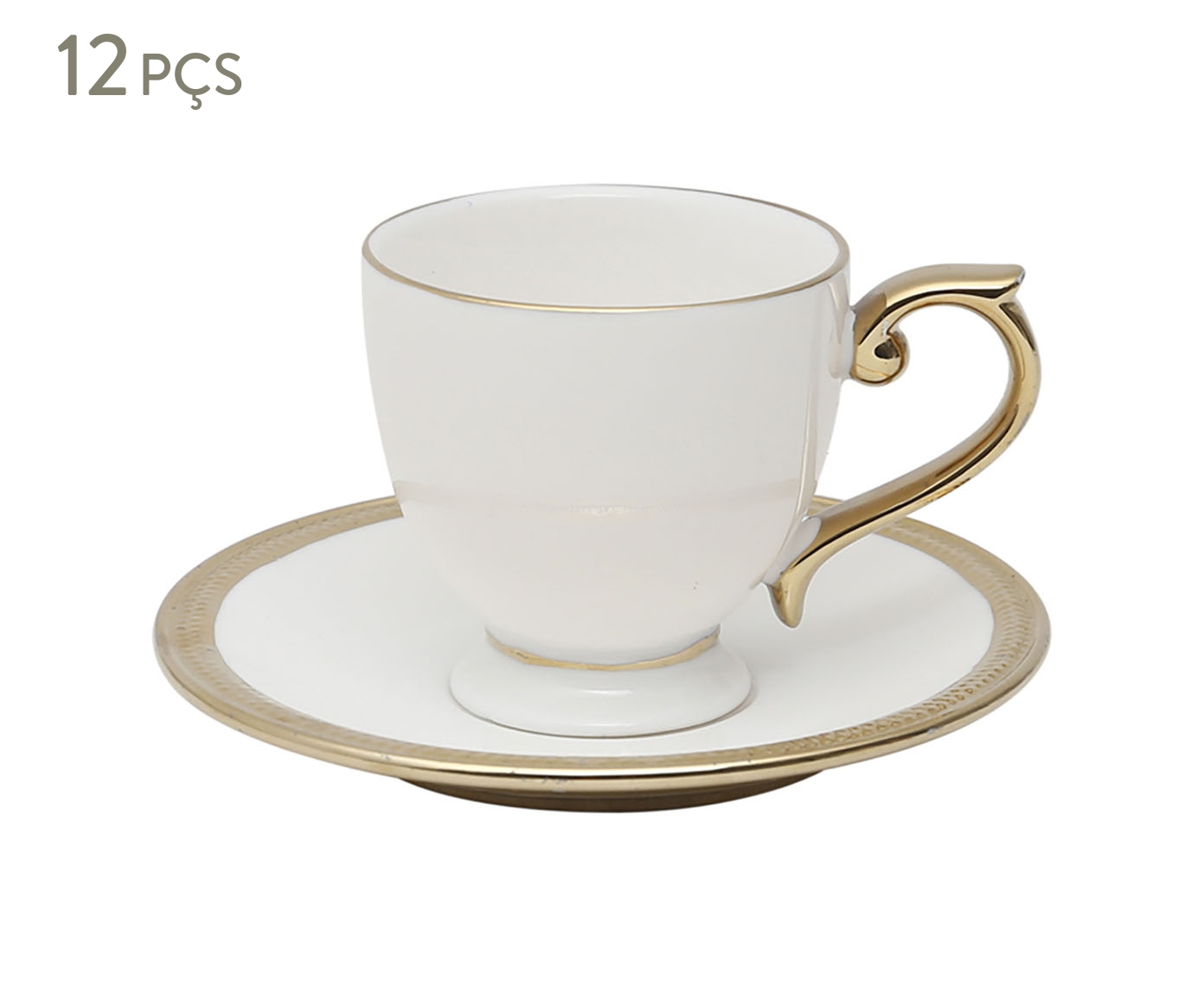 Jogo de X&iacute;caras para Caf&eacute; com Pires Paddy Branco image number 0
