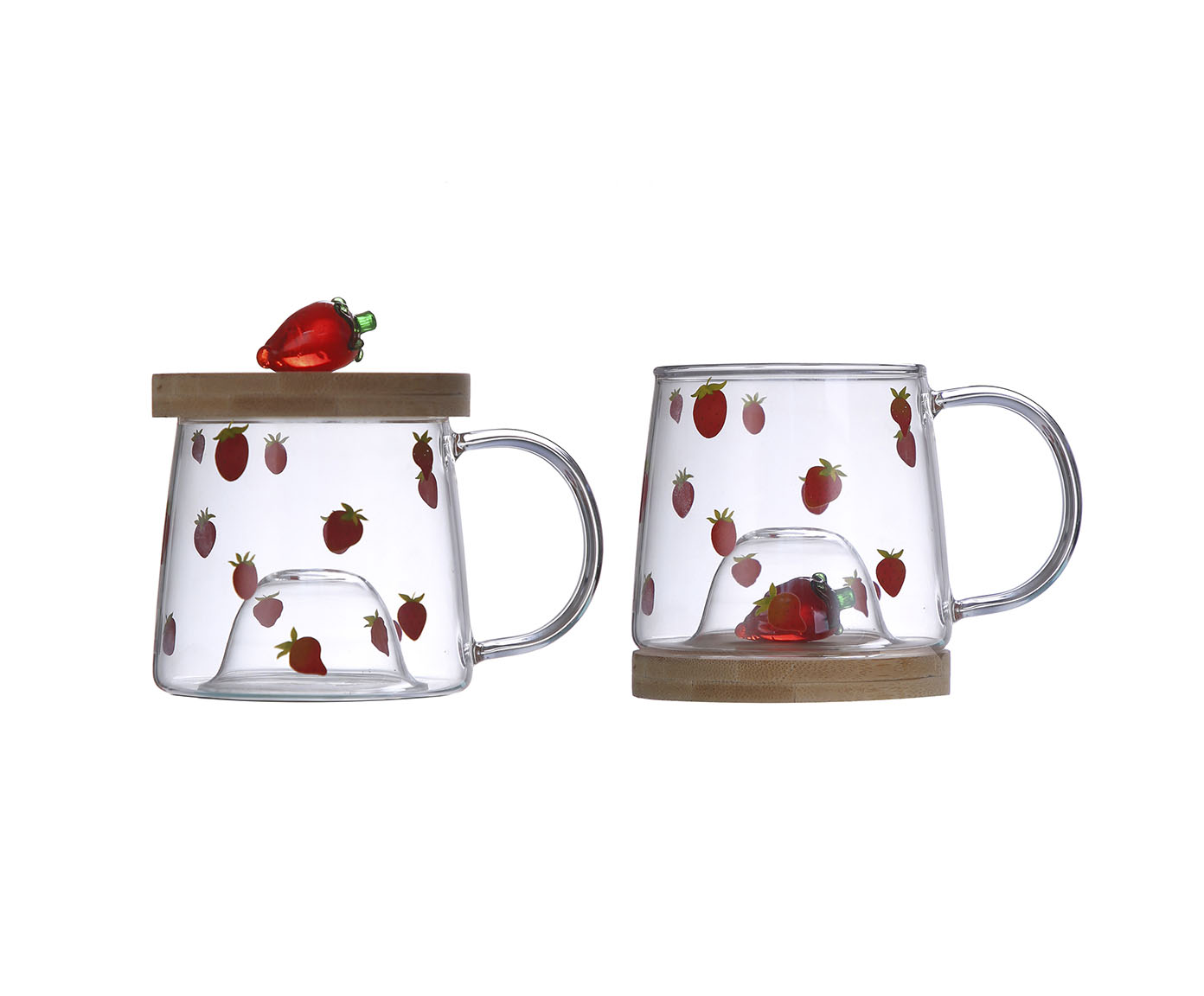 Caneca Resistente Ao Calor com Pires em Bambu Morango image number 2