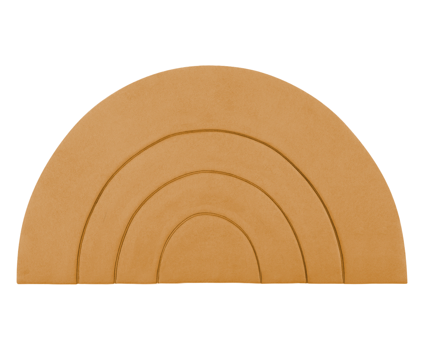 Cabeceira em Boucle Aveludado Arco Amarelo Ocre image number 2