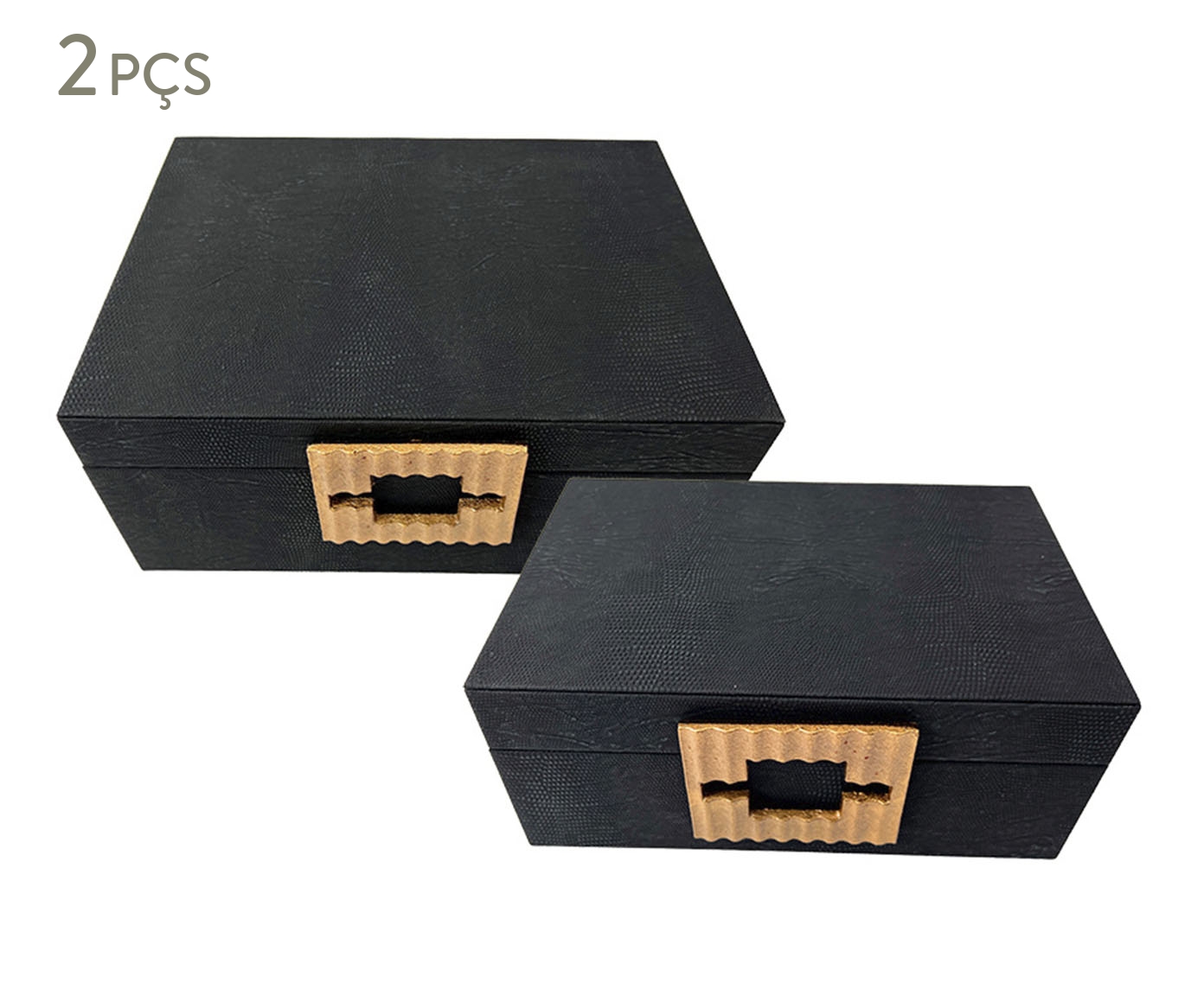 Jogo de Caixas Decorativas Champs Preto image number 0