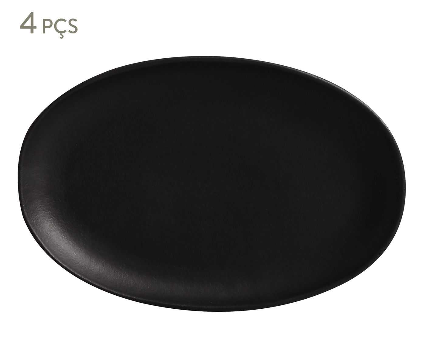 Jogo de Travessas Oval Org&acirc;nico Preto Matte Preto - image 0