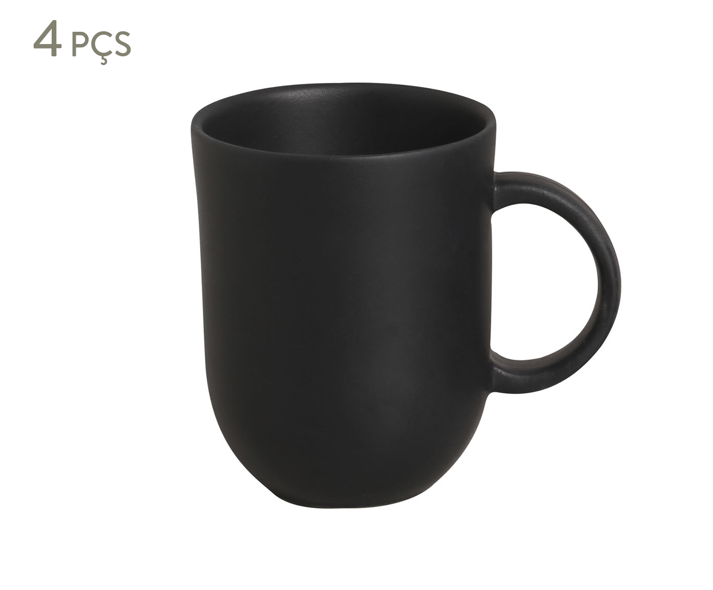 Jogo de Canecas Coup Stoneware Grande Matte Preto - image 0