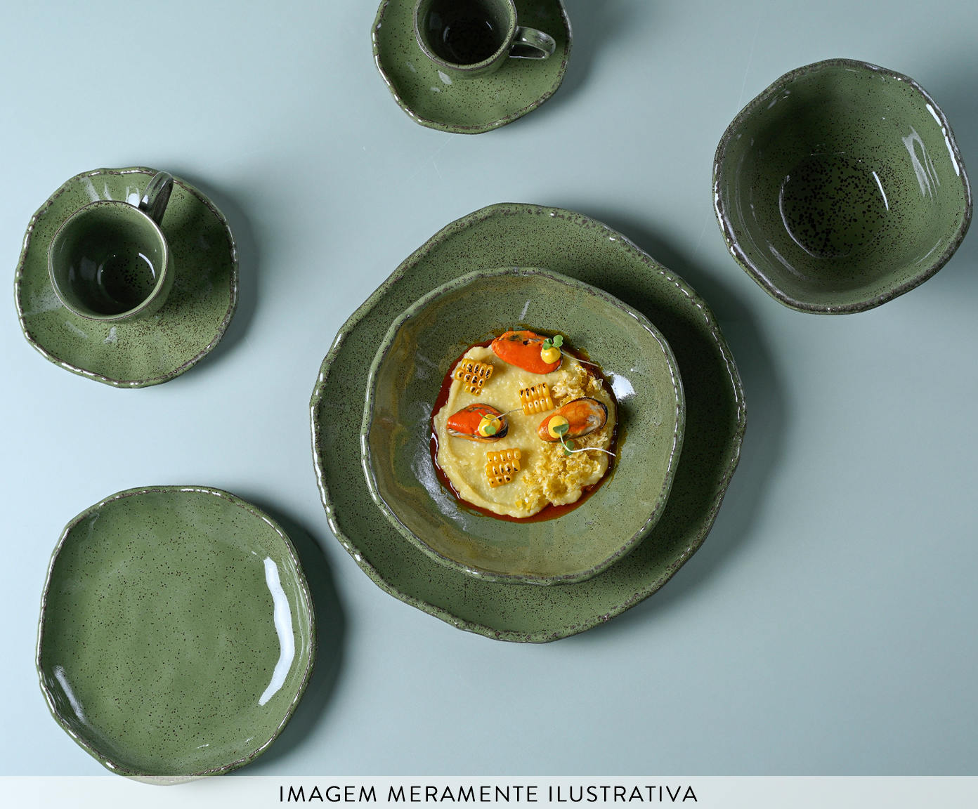Jogo de X&iacute;cara para Caf&eacute; Org&acirc;nico Eco Stone Jade Verde - image 1