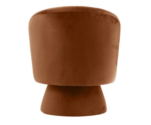 Poltrona Girat&oacute;ria em Veludo Tasse Acobreado image number 4