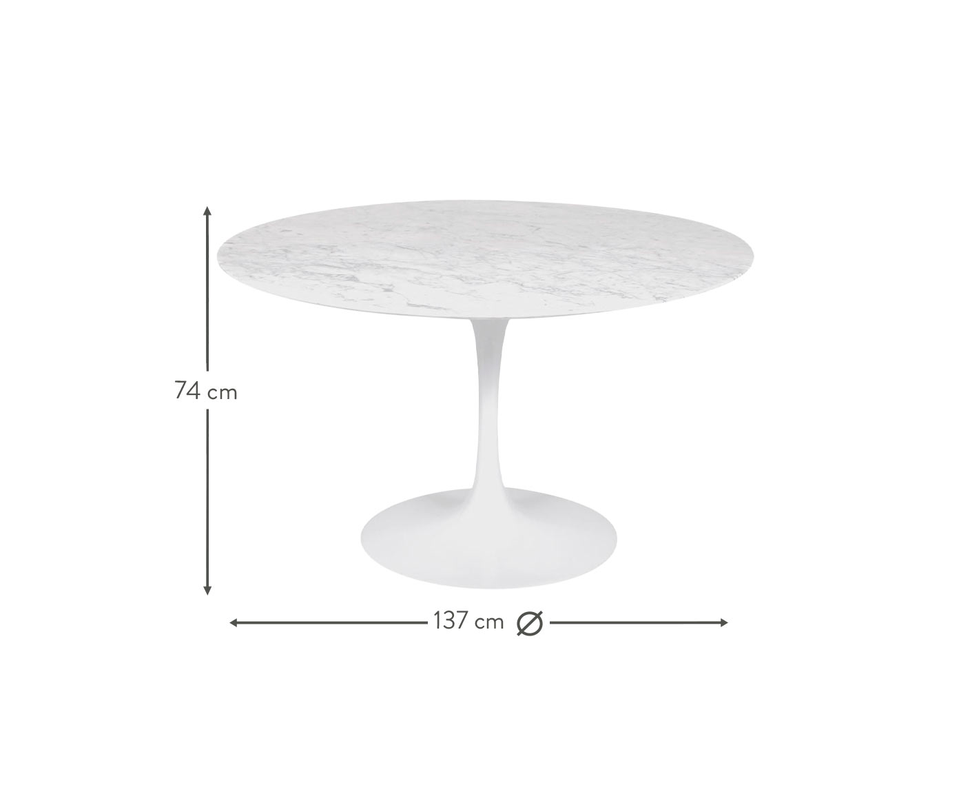 Mesa Saarinen Redonda Carrara Base Branca image number 4
