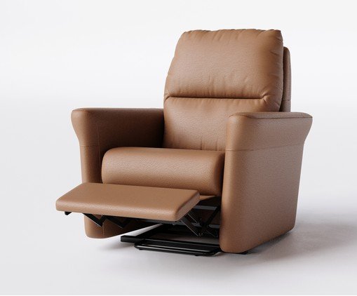 Poltrona Blend com Lift Couro Brown image number 4