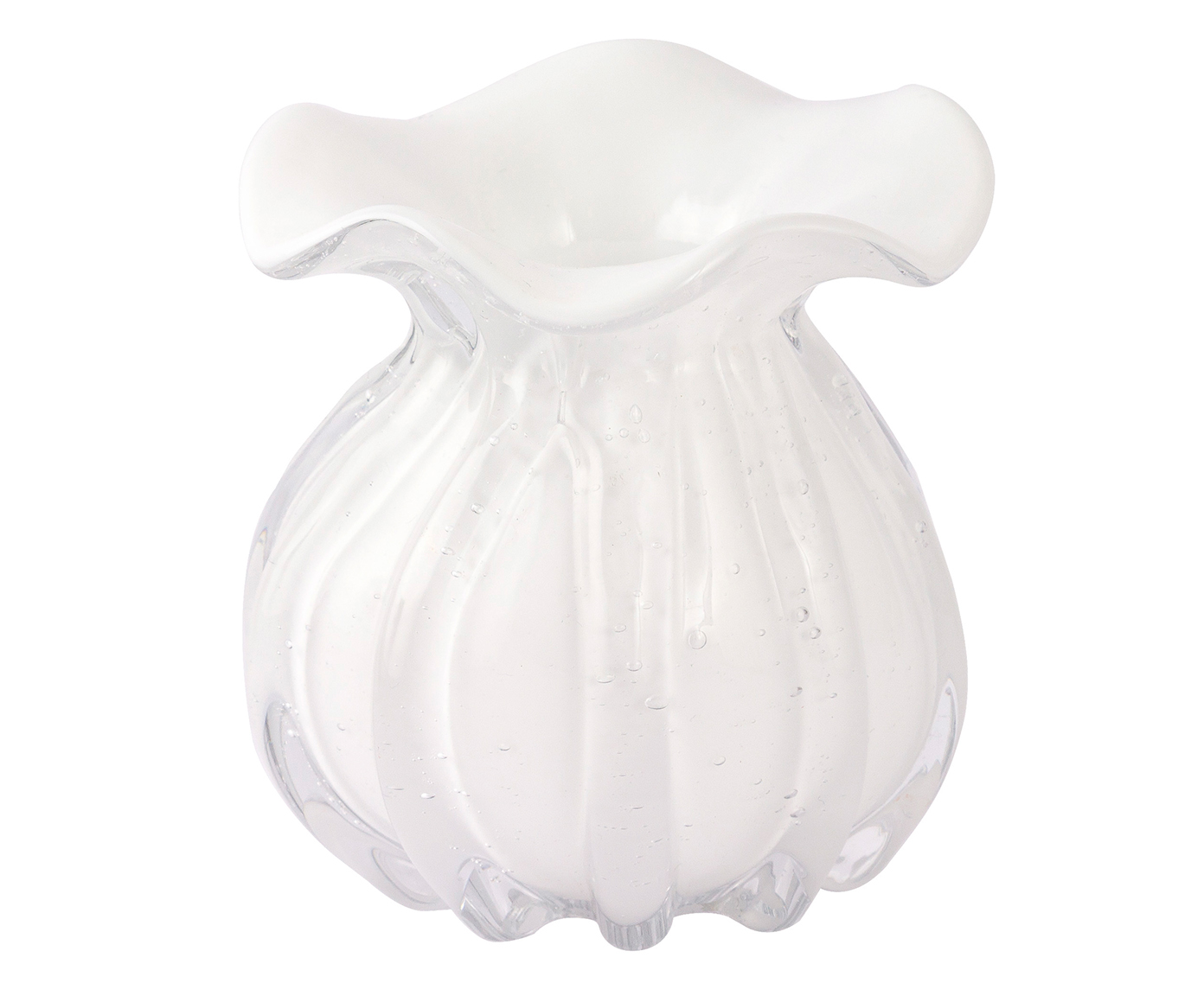 Vaso Murano Trouxinha Veneza Branco image number 0