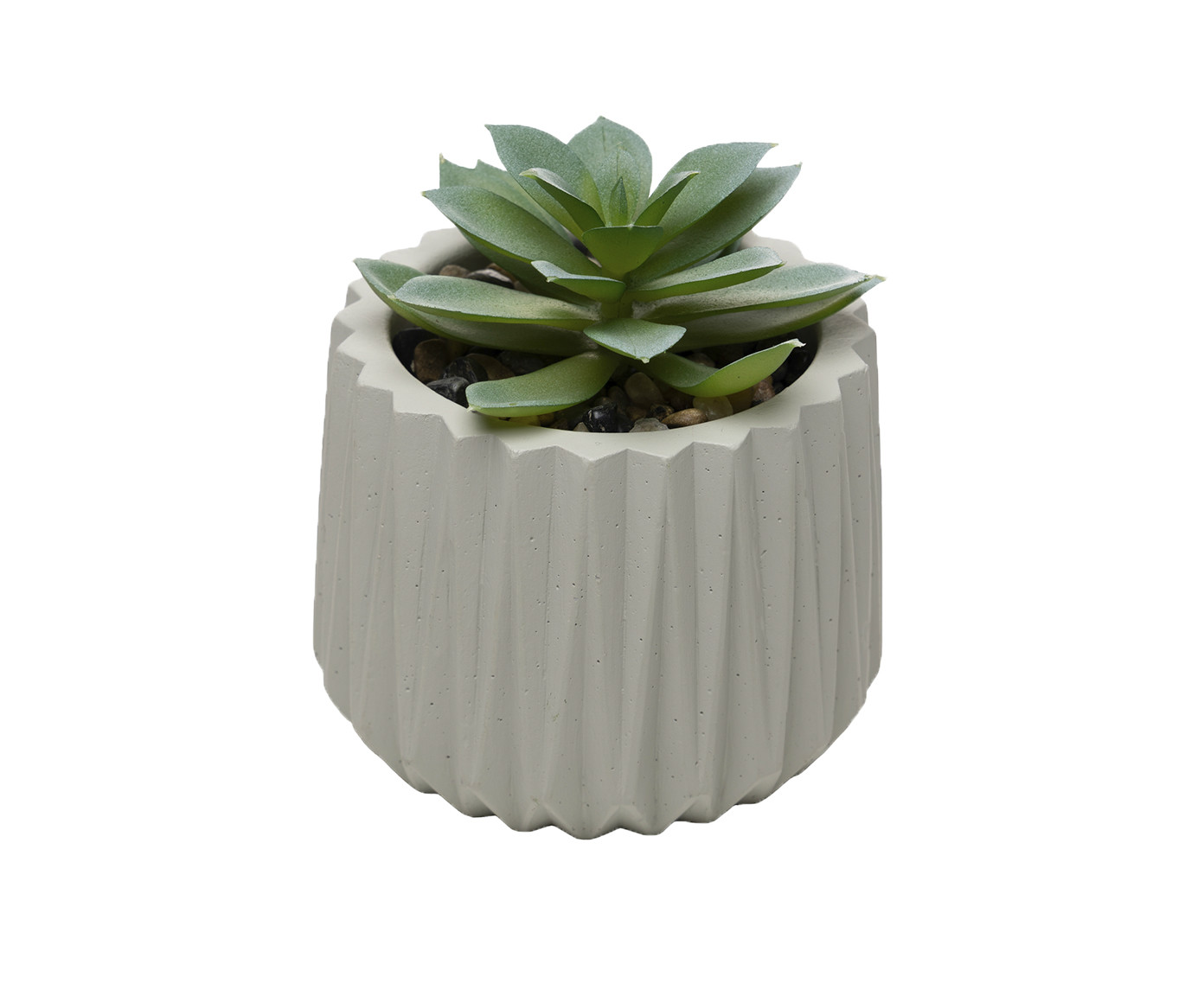 Cachepot com Sucelenta Artificial Prismatto Cinza Cimento - image 0