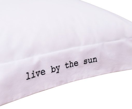 Jogo de Fronhas Bordadas "Live By The Sun & Love By The Moon" 200 Fios image number 2