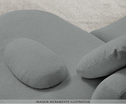 Sof&aacute; M&oacute;dulo Chaise Laguna by Elle - Boucl&ecirc; Cinza image number 1