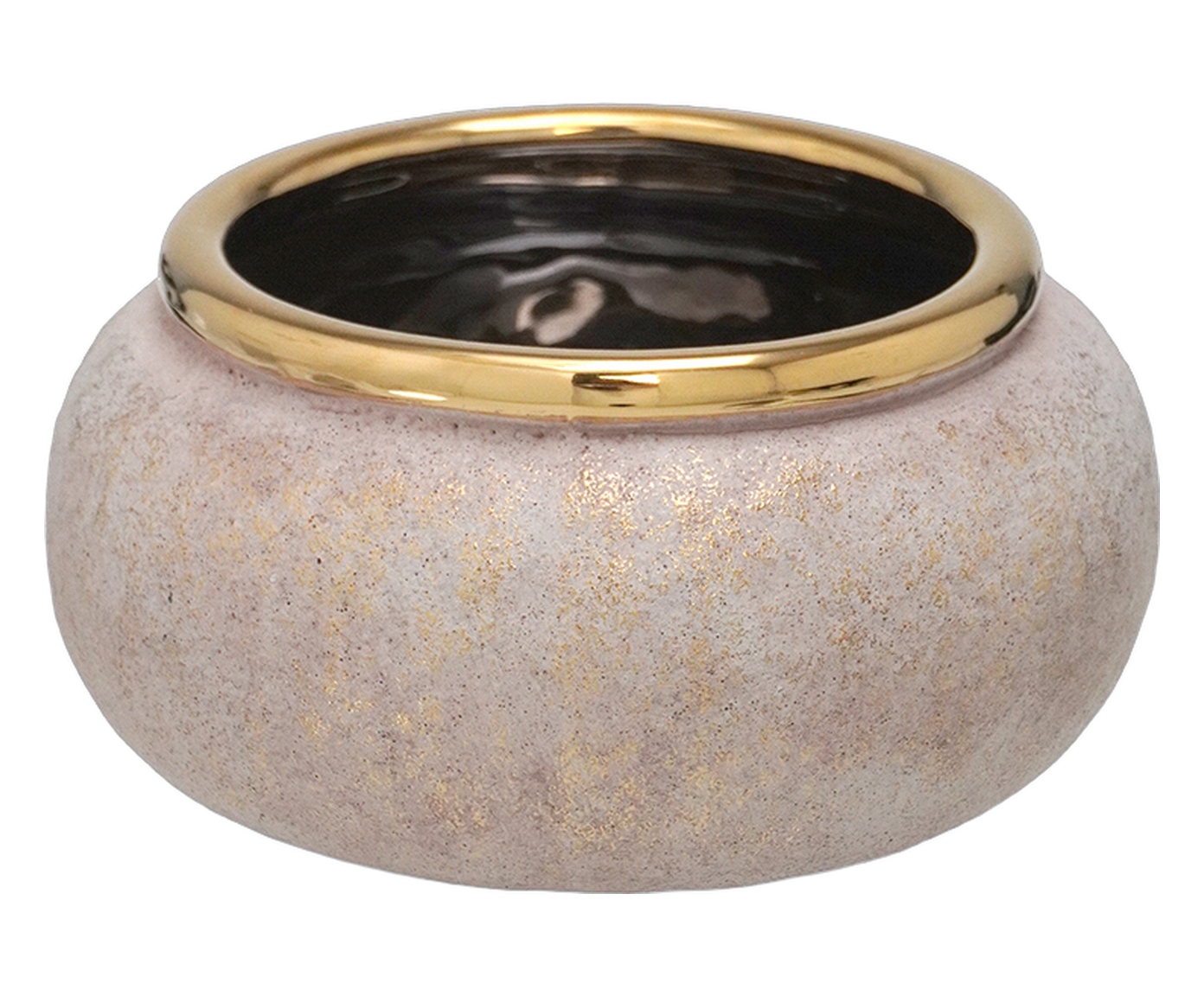 Cachepot Decorativo Herbix Cinza e dourado image number 0