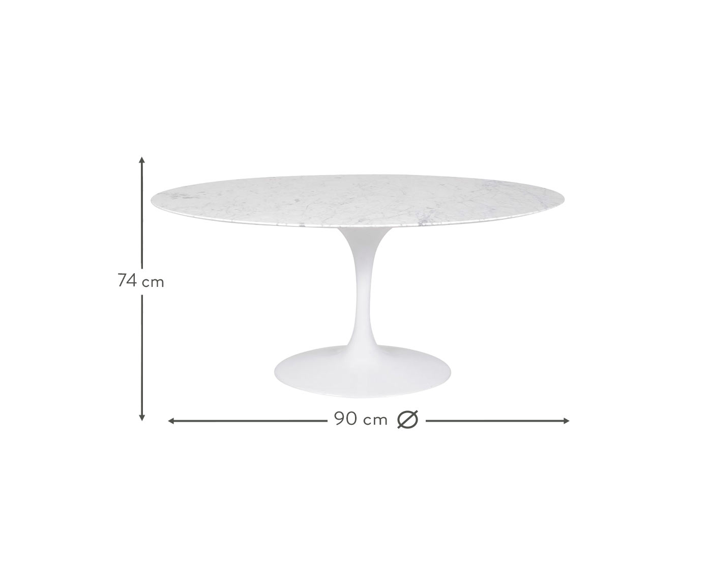 Mesa Saarinen Oval Carrara Base Branca image number 4