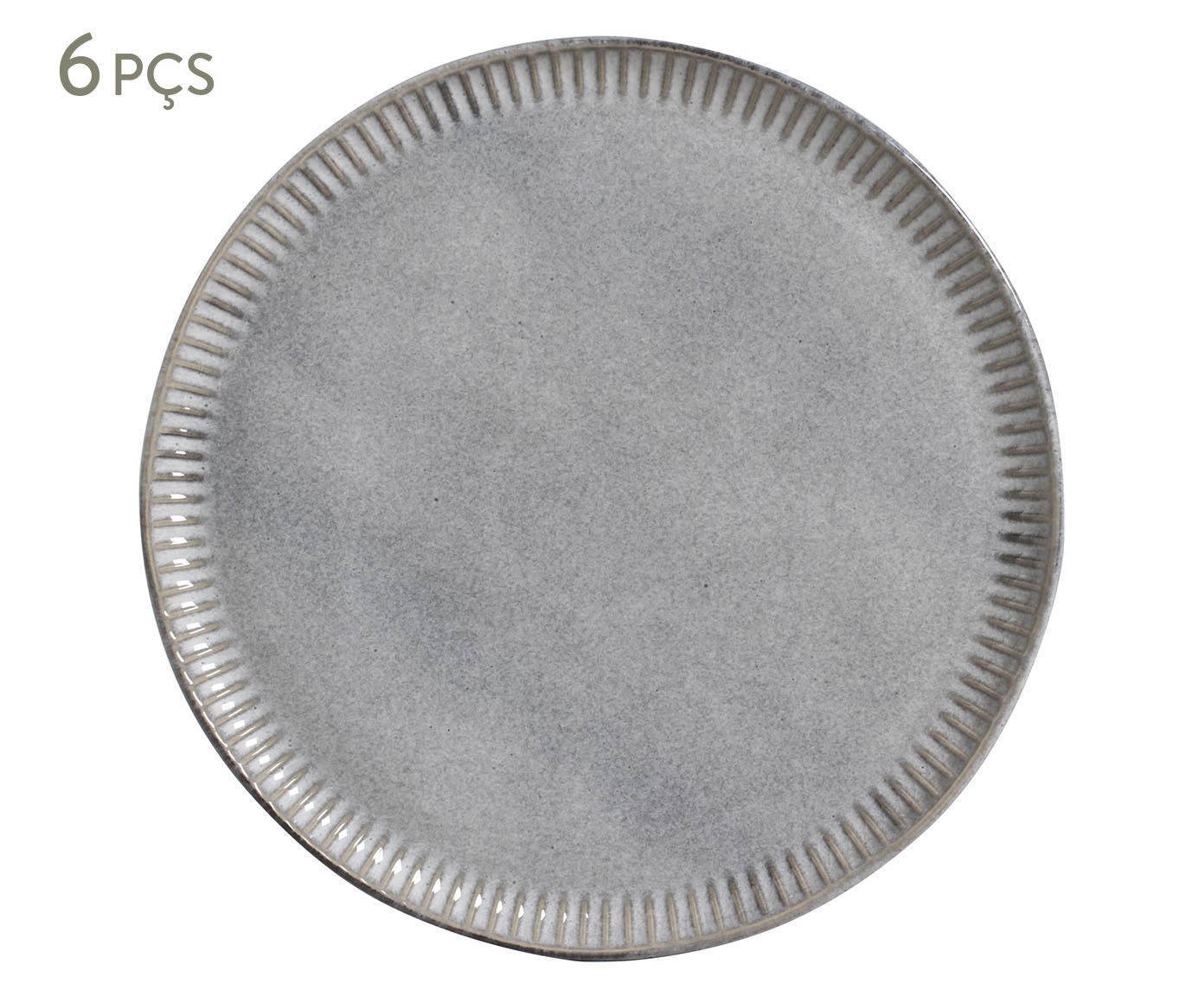 Jogo de Pratos Raso Linhas Dust Cinza - image 0