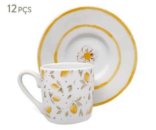 Jogo de X&iacute;caras de Caf&eacute; com Pires em Porcelana Limone image number 0