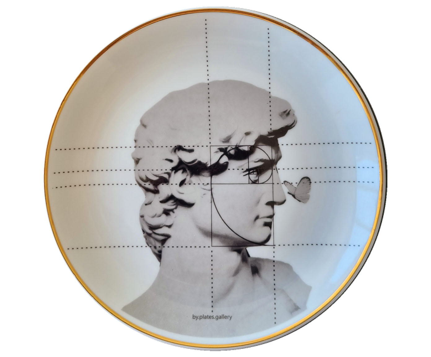 Prato de Porcelana Davi Propor&ccedil;&atilde;o &Aacute;urea - image 0