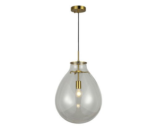 Pendente 40W Caju Transparente e Dourado Bivolt image number 0