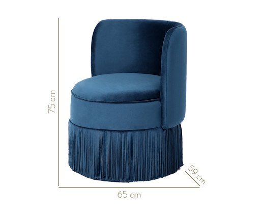 Poltrona Franja Simples - Azul image number 10