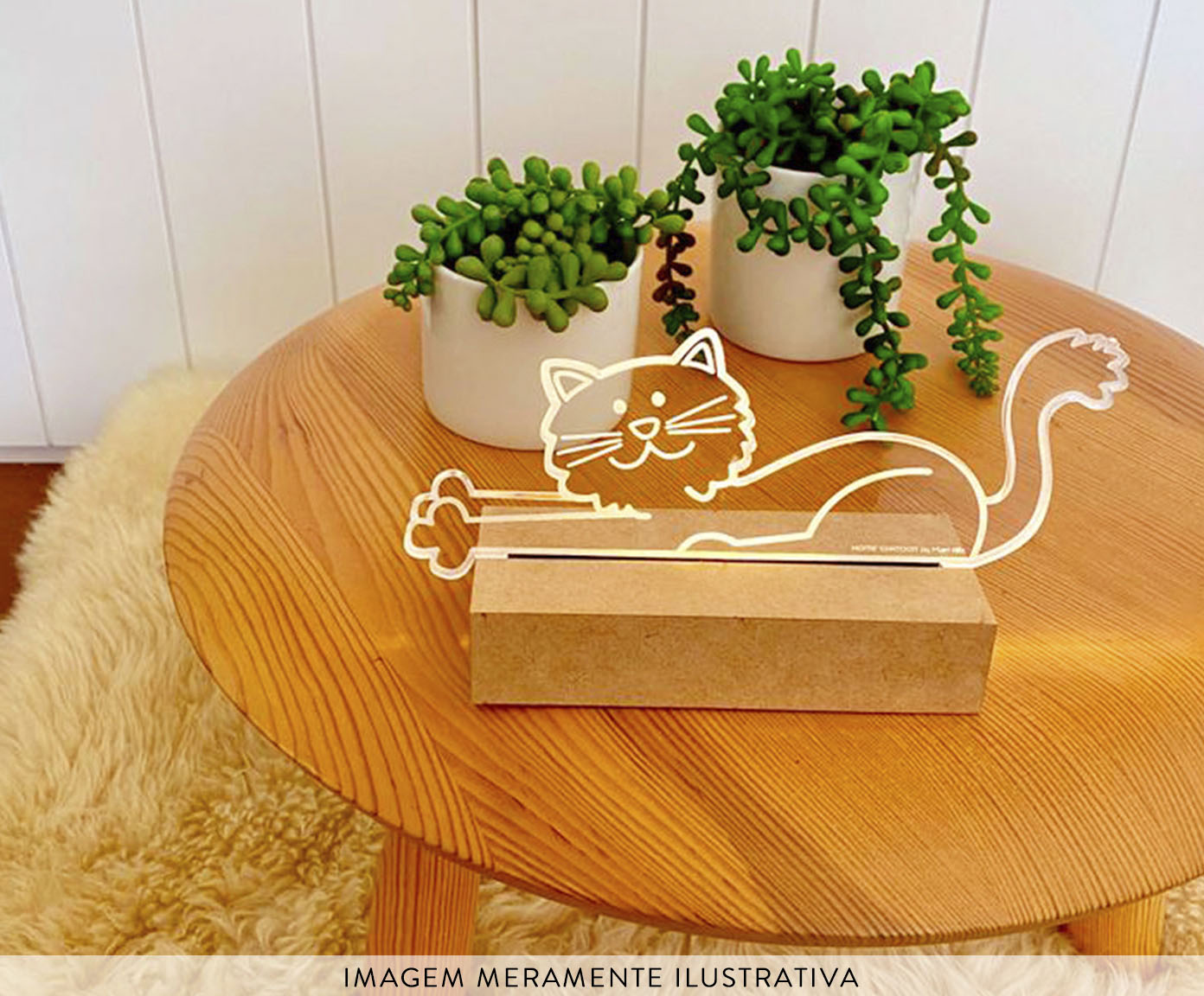 Lumin&aacute;ria de Mesa com Led Gato - 20X10X6cm image number 3