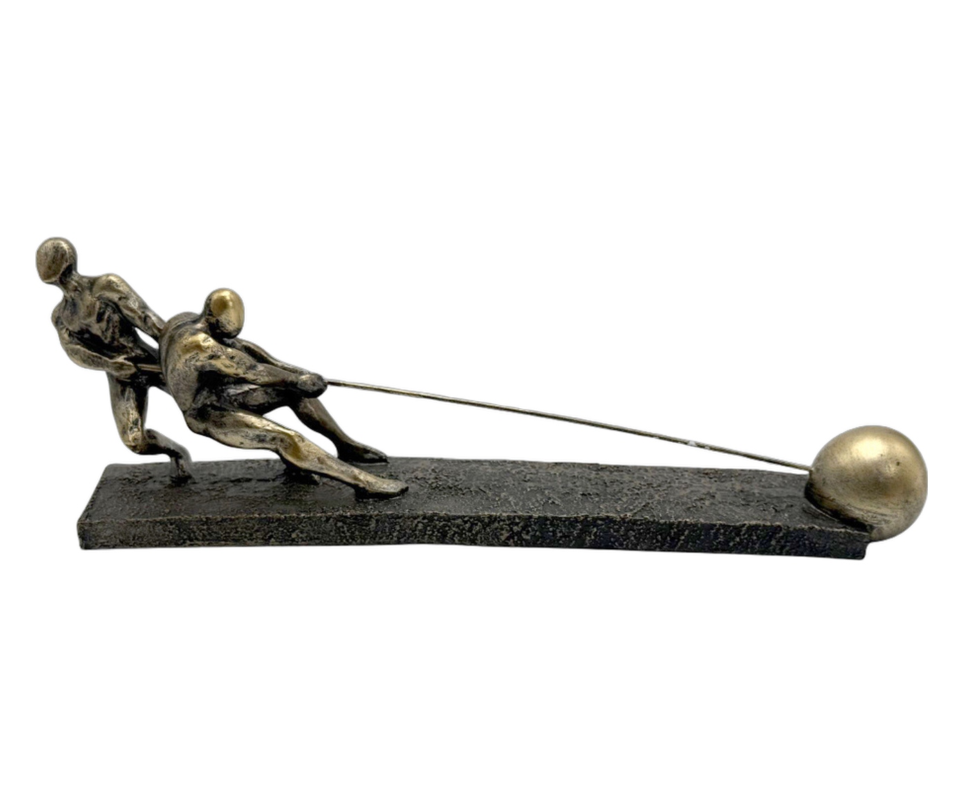 Escultura Decorativa Moderno Chumbo e Dourado image number 0