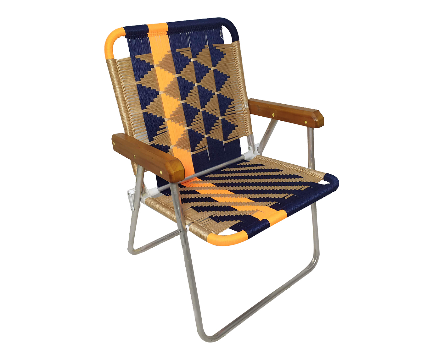 Cadeira de Praia Custom Azul Marinho e Laranja Neon - image 0