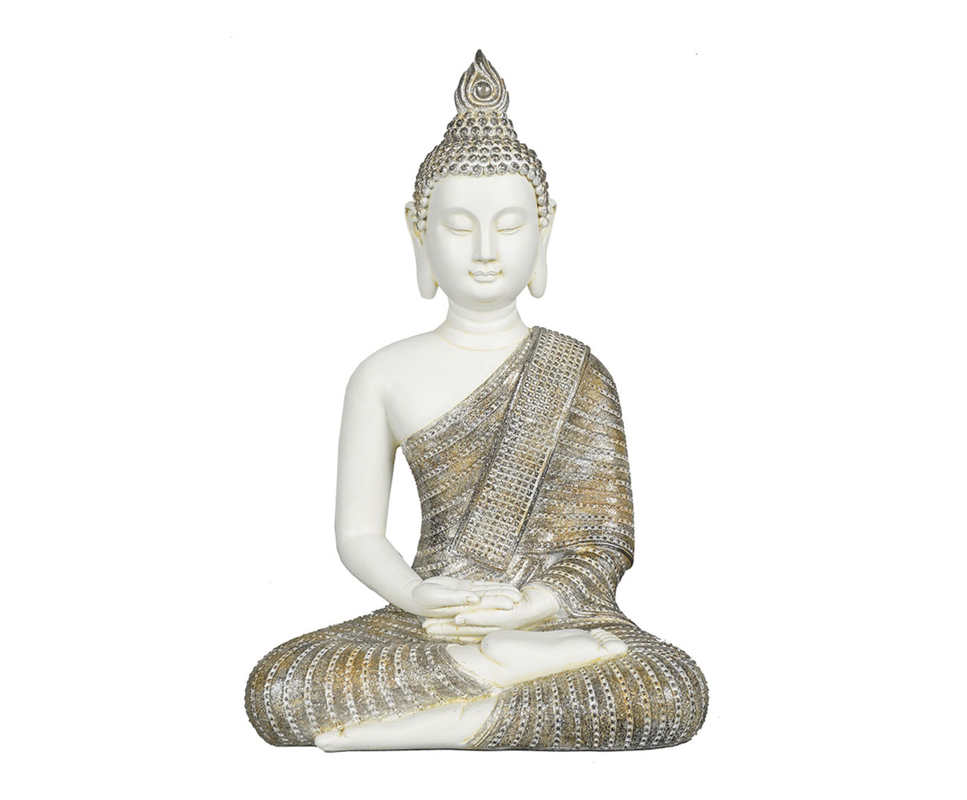 Adorno em Resina de Buddha Sentado II Branca image number 0