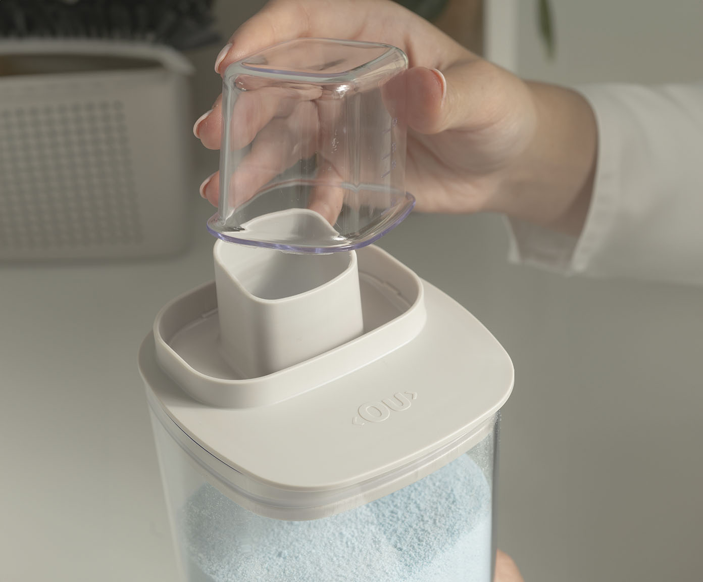 Dispenser Quadrado Flow Fechado Bege image number 3