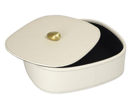 Porta-Objetos Decorativo Portis Dourado e Off-white image number 1