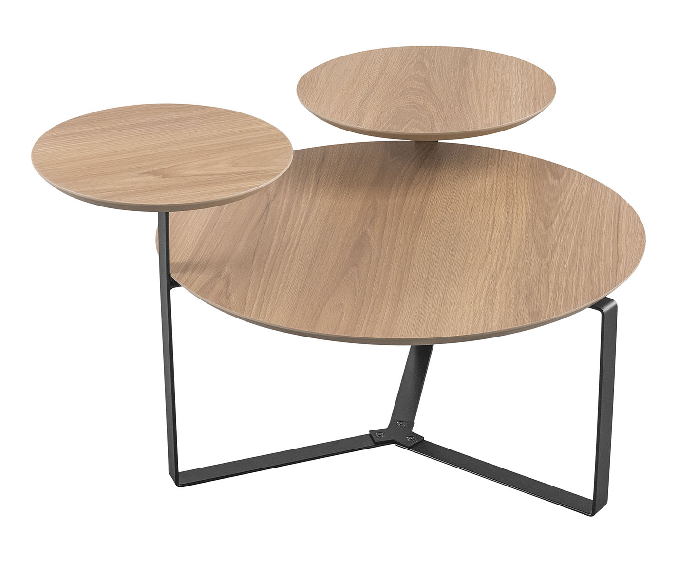 Mesa de Centro Tr&ecirc;s Tampos Chanfrada Org&acirc;nica Hanover e Preto - image 0