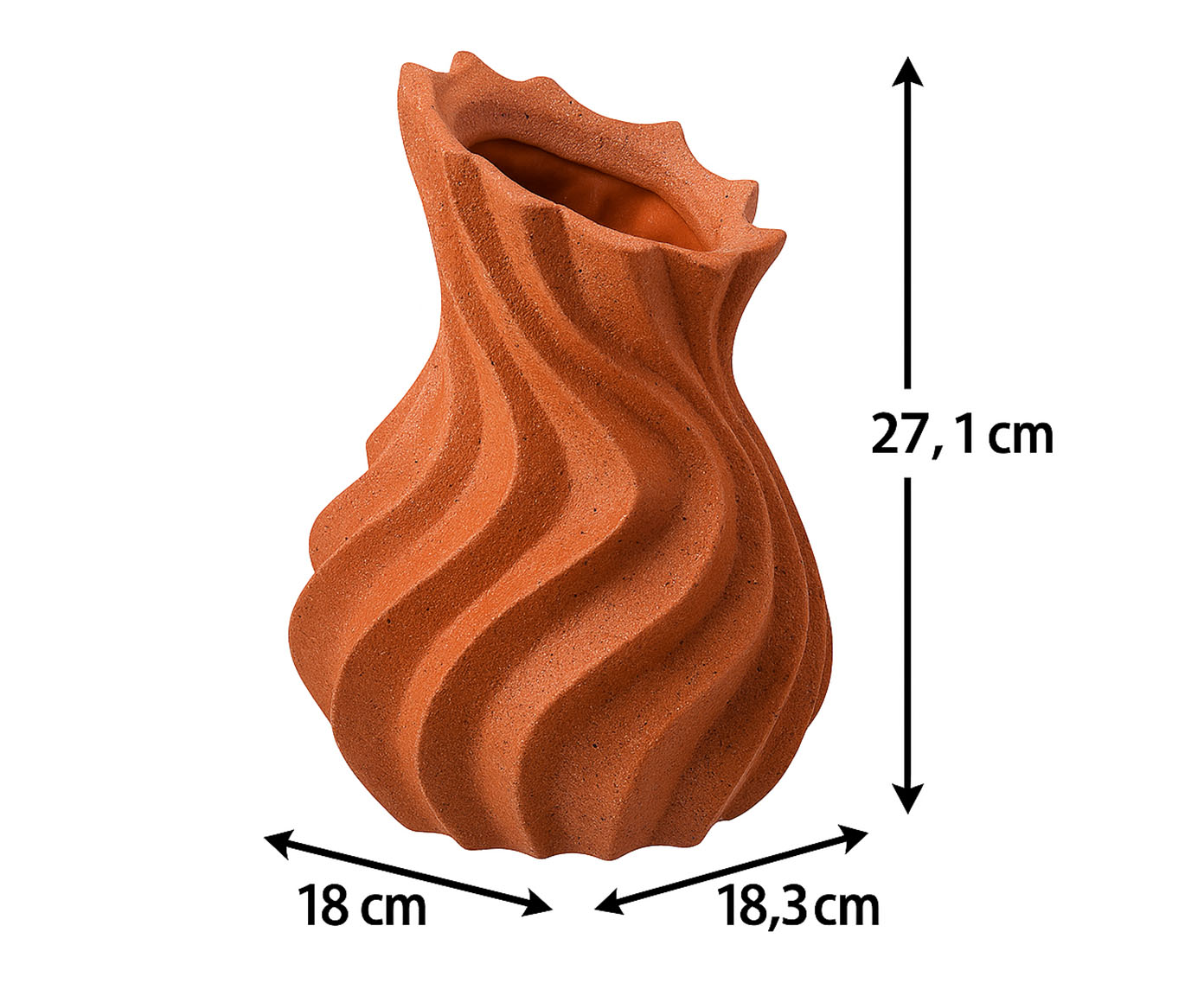 Vaso Cer&ecirc;mico Ciclone Terracota image number 4