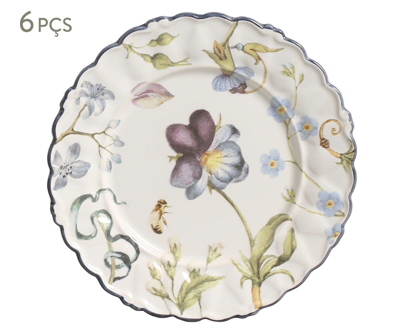 Jogo de Pratos de Sobremesa Romantic Flowers image number 0
