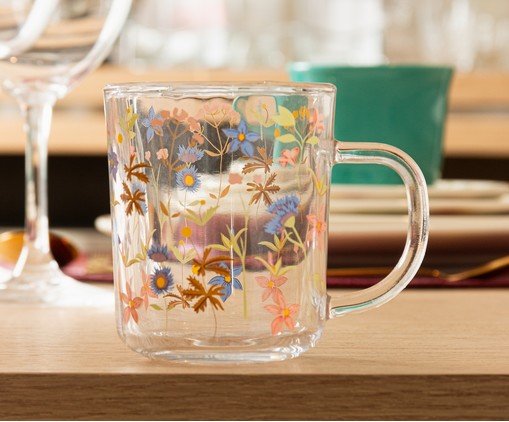 Jogo de Canecas Florescer Transparente e Florido image number 3