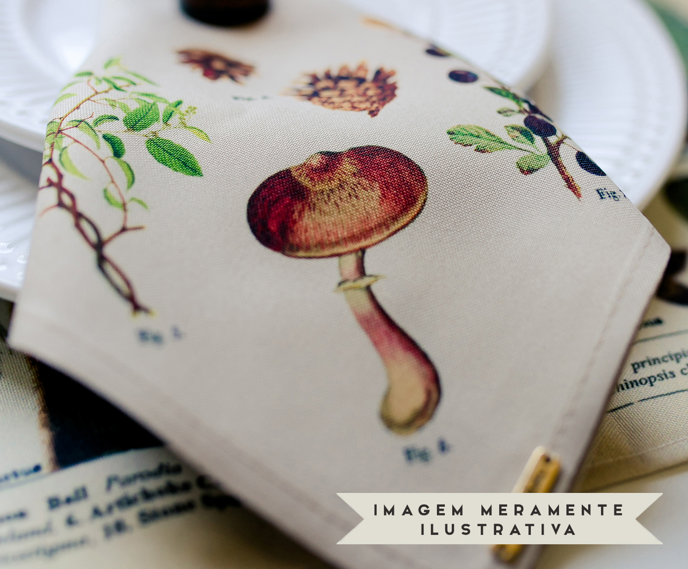 Jogo de Guardanapos Botanical Bege image number 3