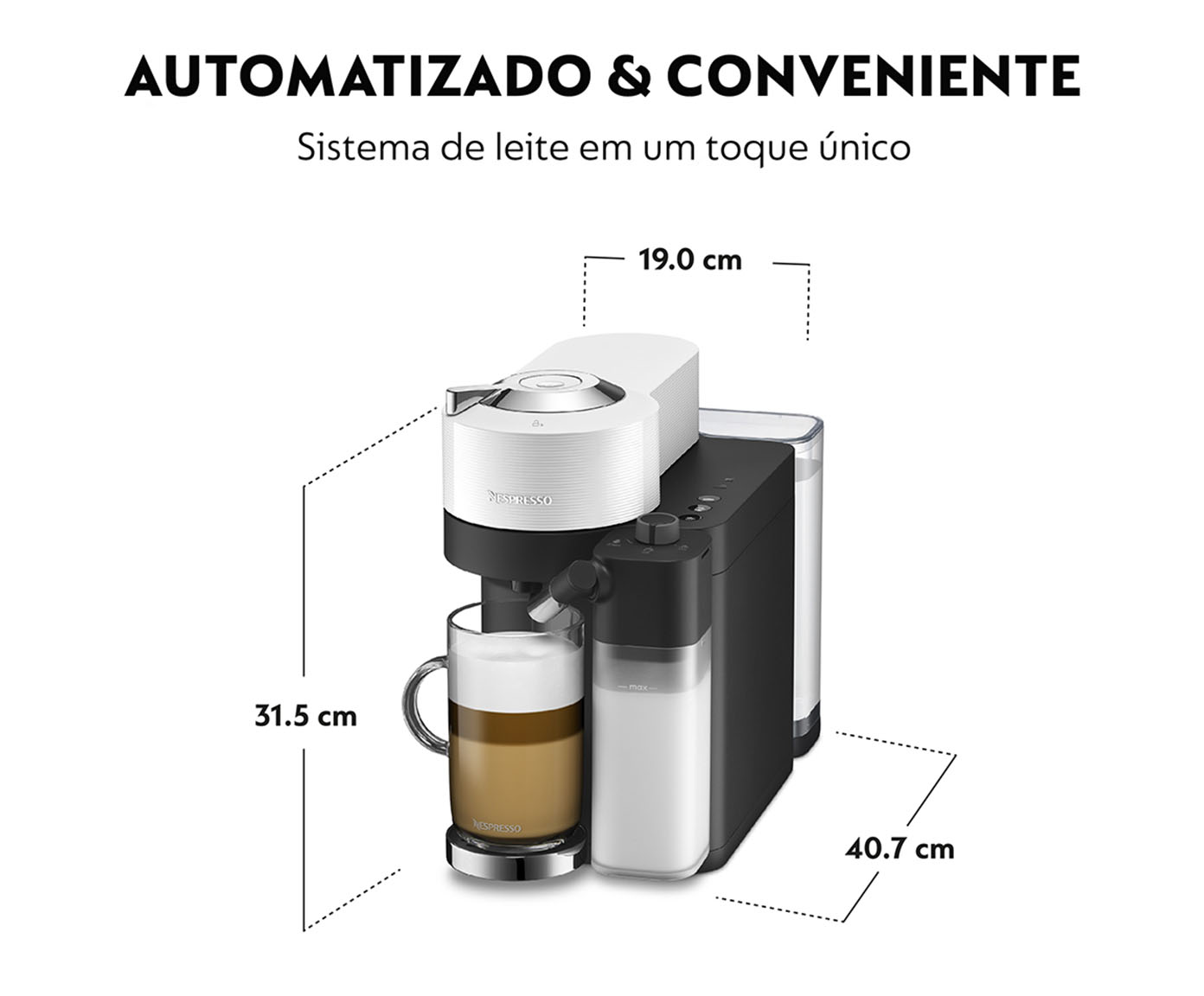 Cafeteira Nespresso Vertuo Lattissimo Branco - 110V image number 4