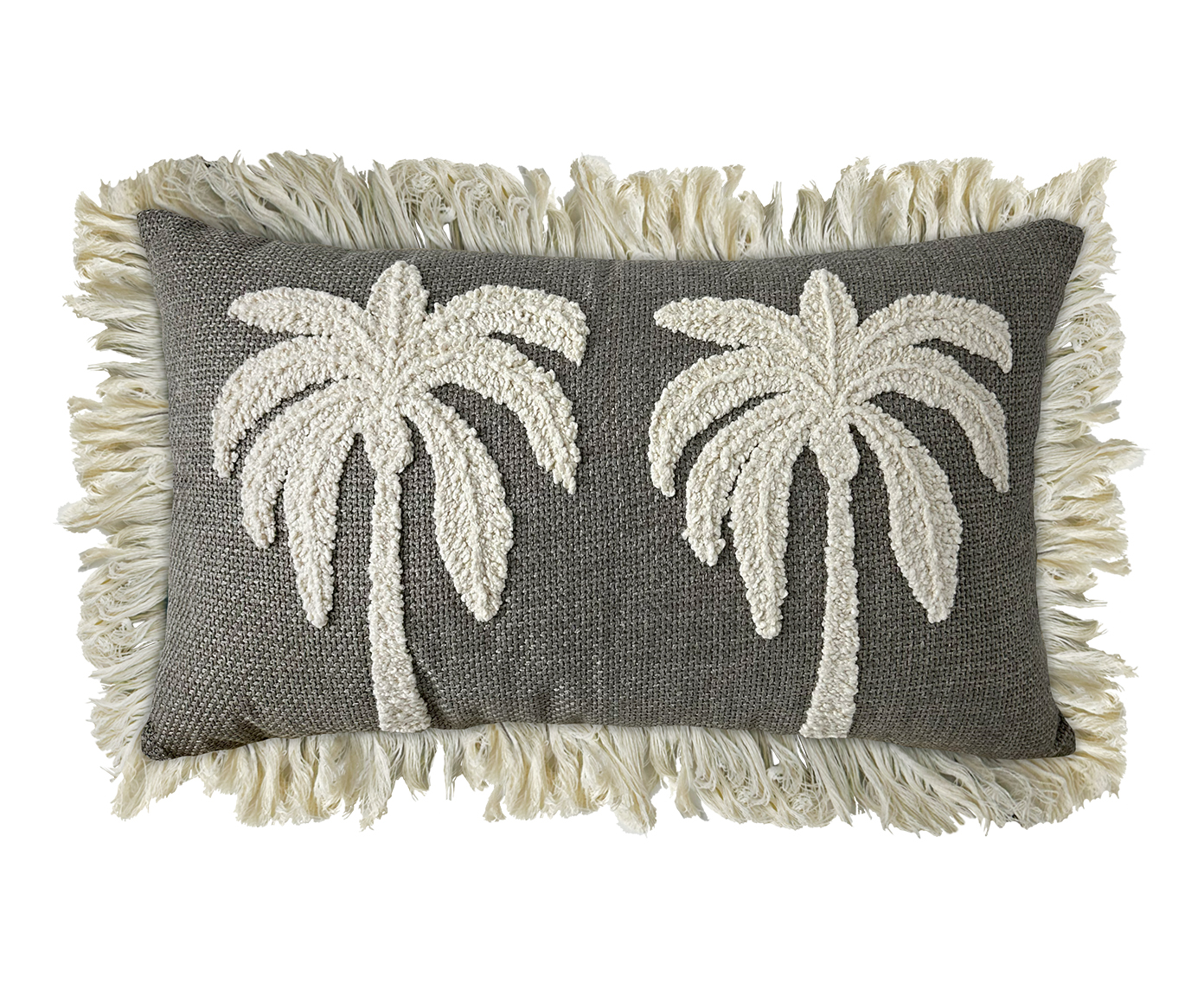 Almofada Linho Cinza Boucle Cru Coqueiros - 52X35X20 cm image number 0