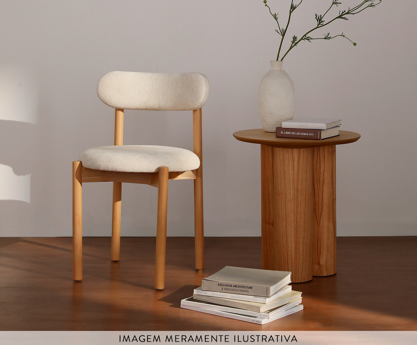 Cadeira Atria Natural e Off White image number 8