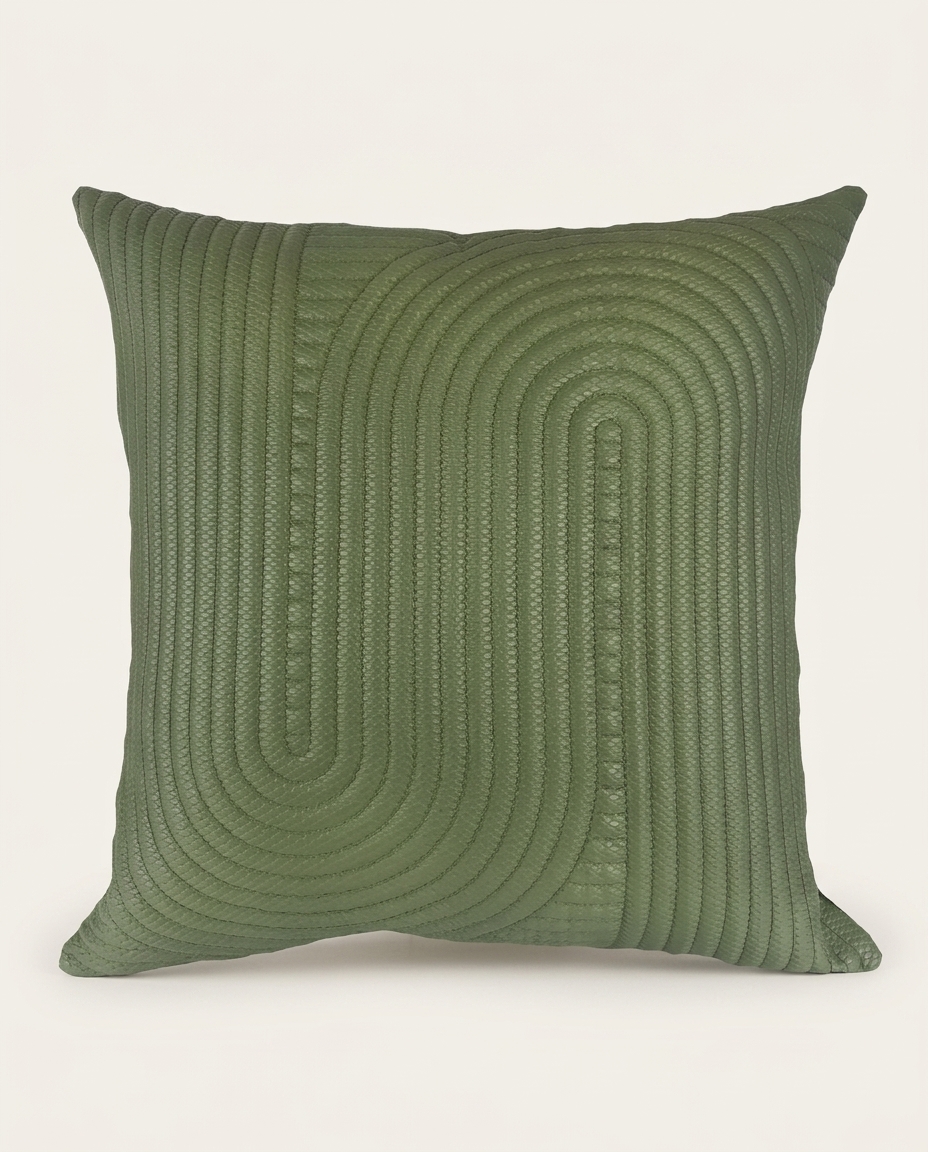 Almofada em Couro Snake Verde - image 0
