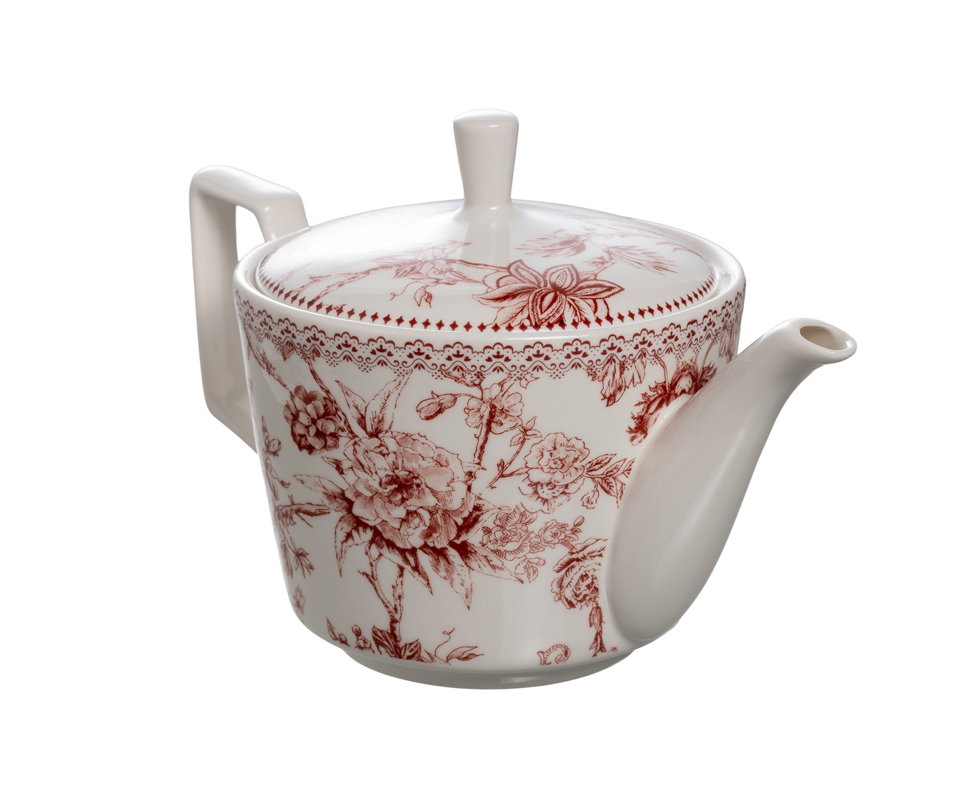 Bule de ch&aacute; Hort&ecirc;nsia em new bone china bord&ocirc; - image 1
